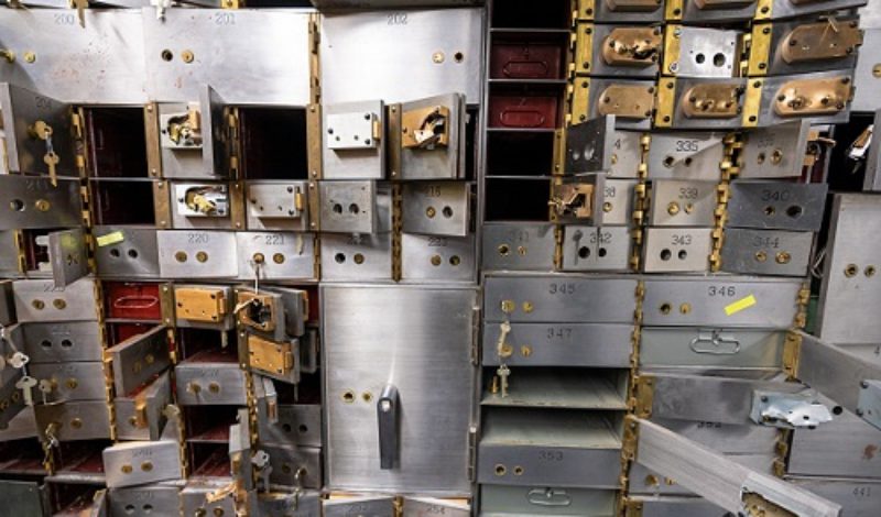 Opened safety deposit boxes
